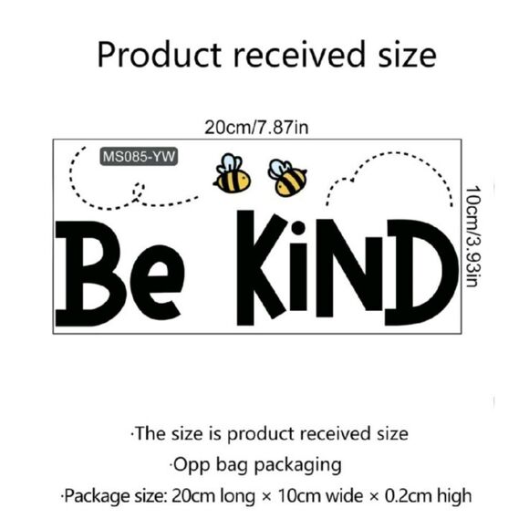 Be Kind 🐝 Wall/Mirror Sticker - Picture 2 of 5